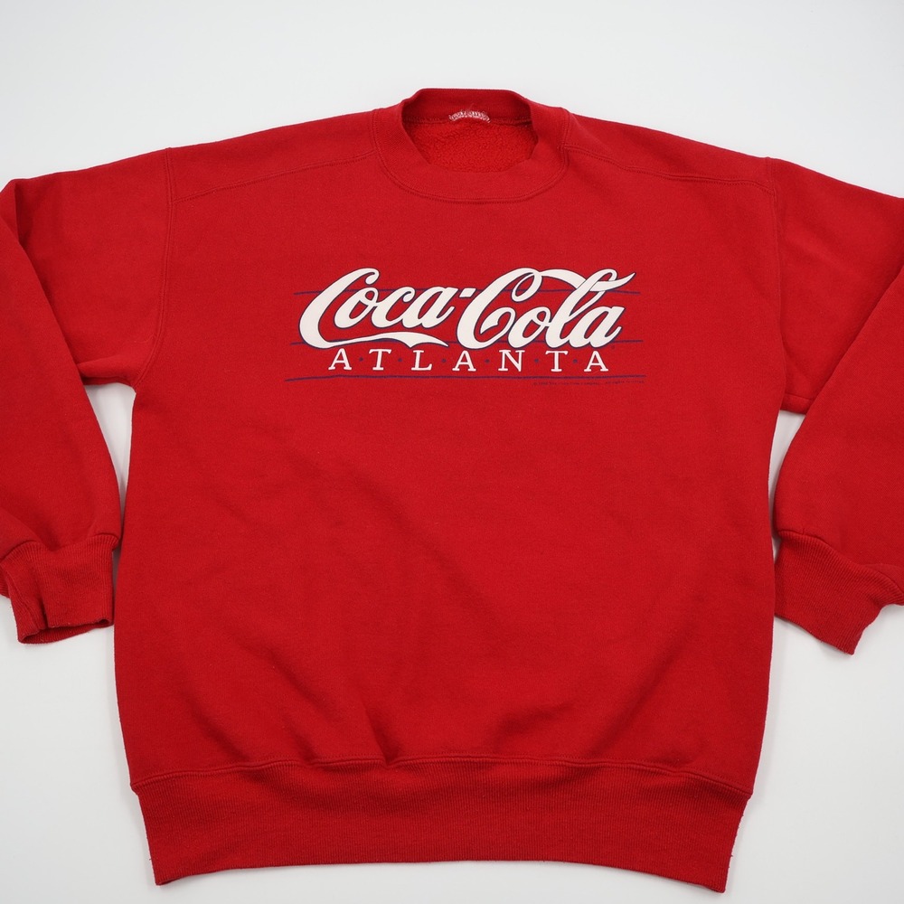 Coca-Cola Sweatshirt Unisex XL Red Vintage 1990 Atlanta‎ Graphic Pullover